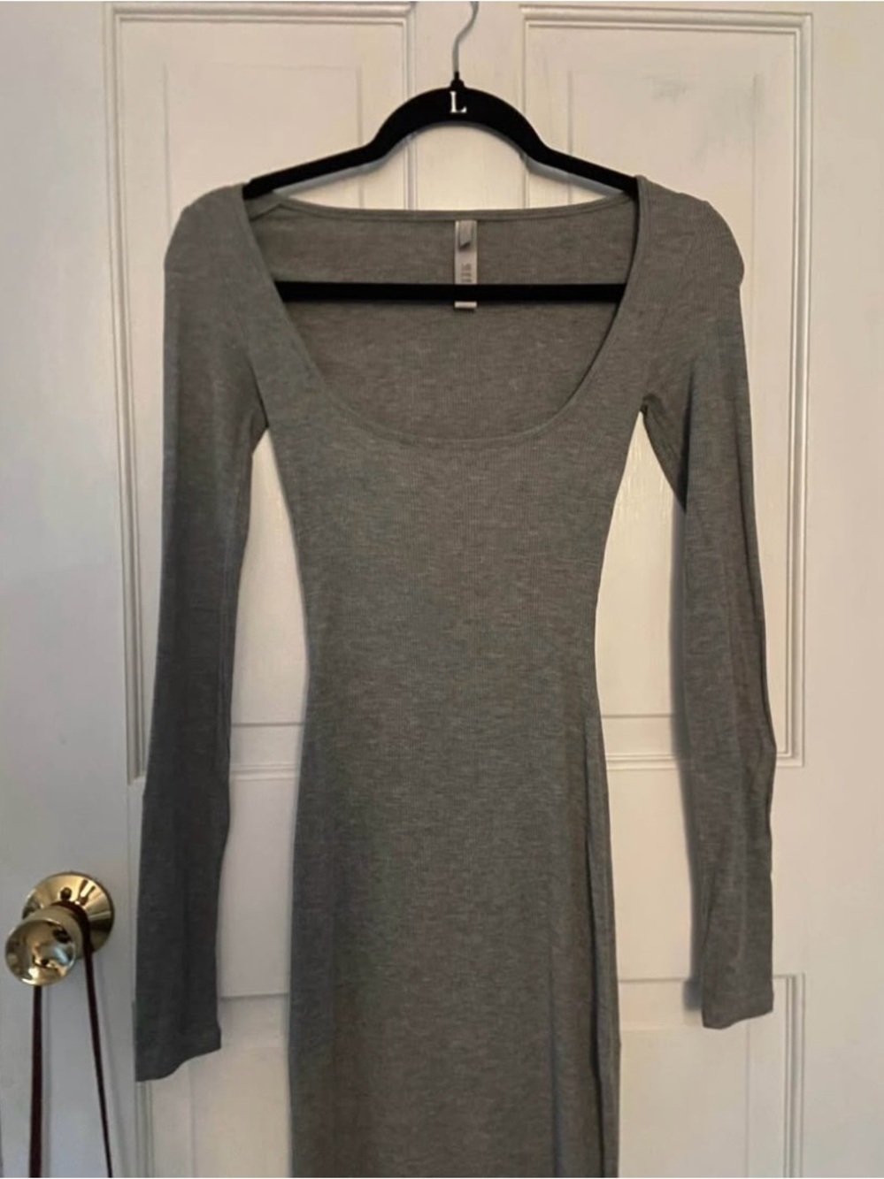 SKIMS square neck long sleeve dress